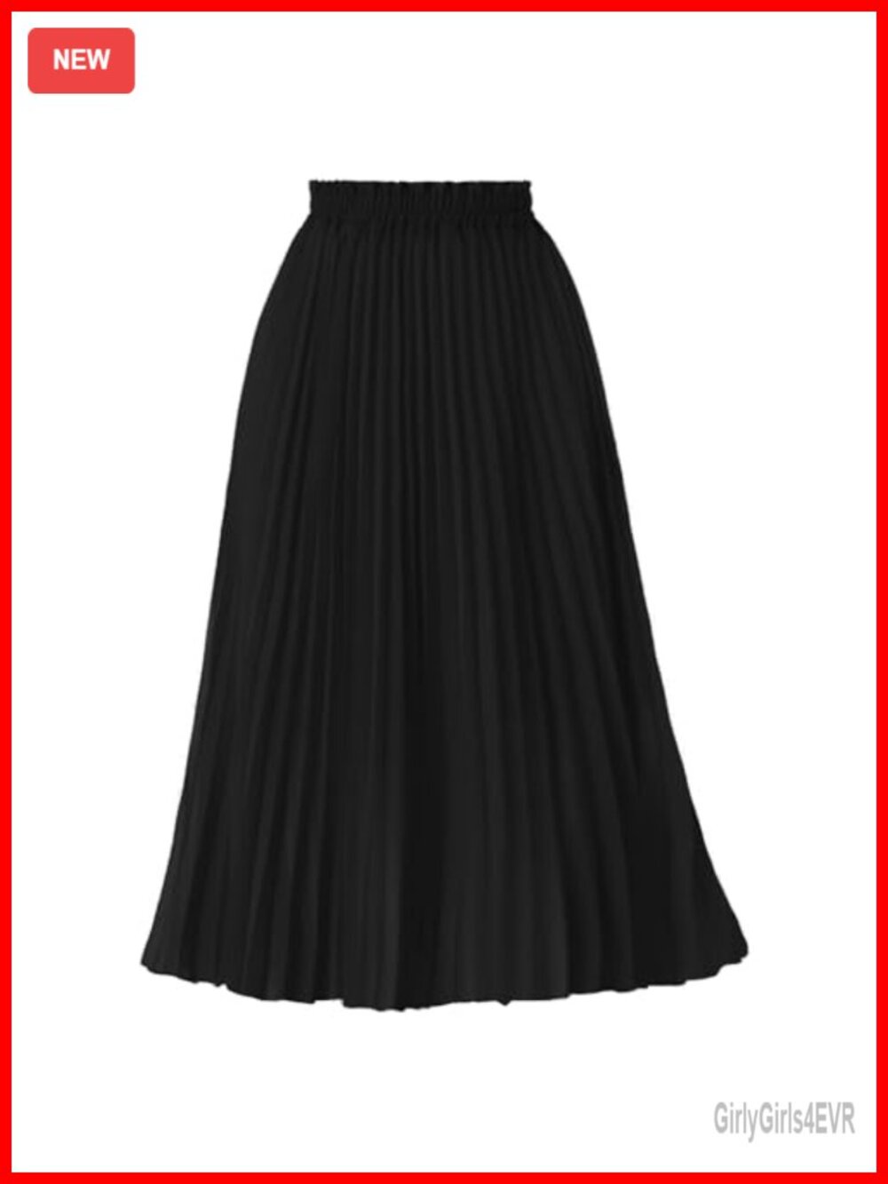 Pleated A-Line High Waist Flowy Midi Skirt Wrinkle Resistant